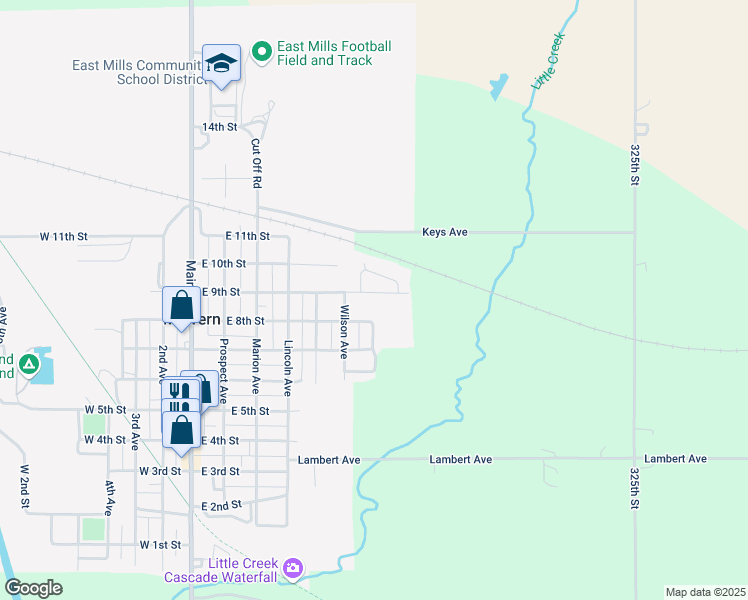 map of restaurants, bars, coffee shops, grocery stores, and more near 606 East 9th Street in Malvern