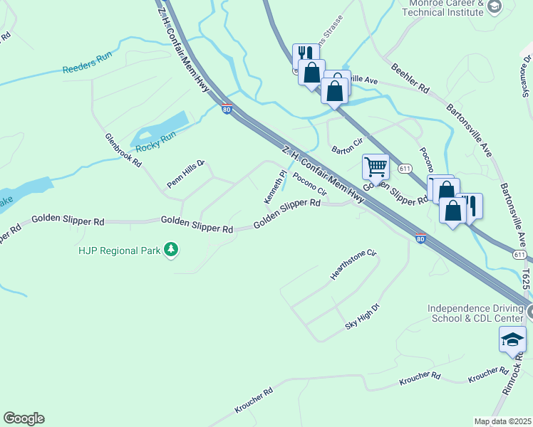 map of restaurants, bars, coffee shops, grocery stores, and more near 3005 Kenneth Drive in Monroe County