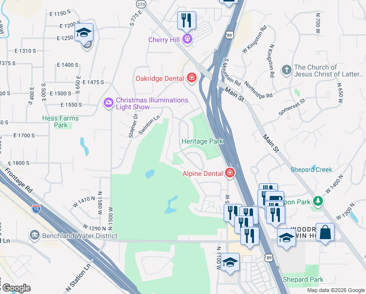 map of restaurants, bars, coffee shops, grocery stores, and more near 1608 Saint Andrews Drive in Farmington