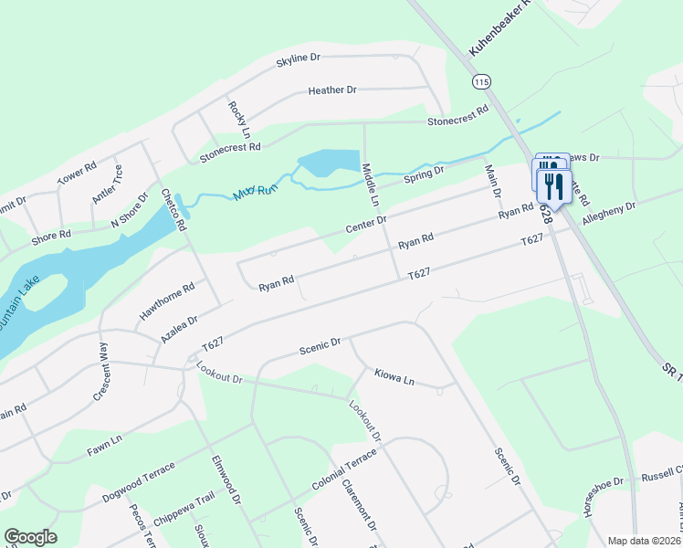 map of restaurants, bars, coffee shops, grocery stores, and more near 87 Stonecrest Road in Blakeslee