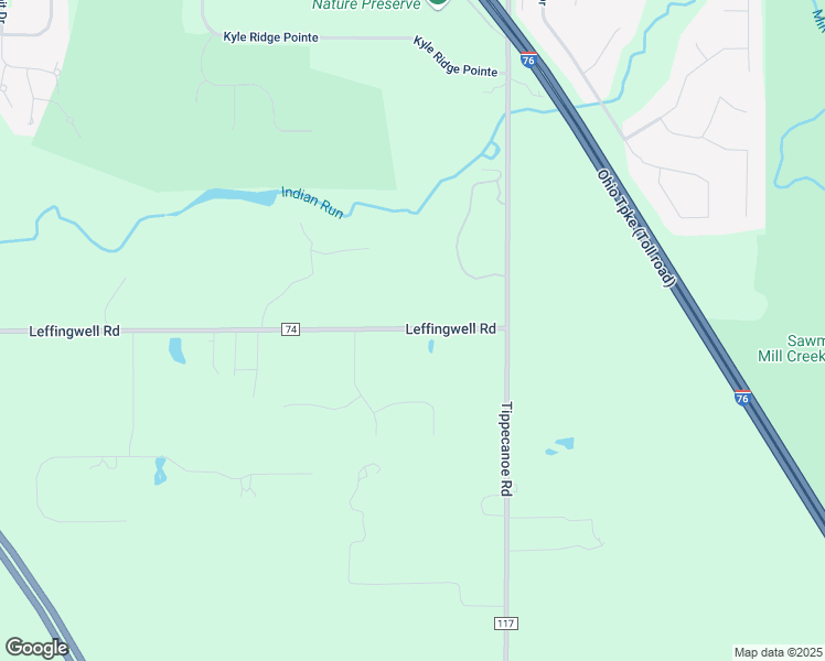 map of restaurants, bars, coffee shops, grocery stores, and more near 3375 County Road 74 in Canfield
