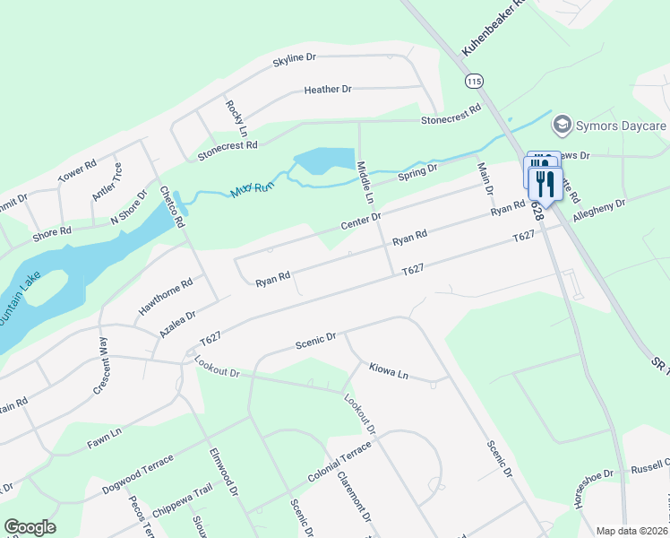 map of restaurants, bars, coffee shops, grocery stores, and more near 87 Stonecrest Road in Blakeslee