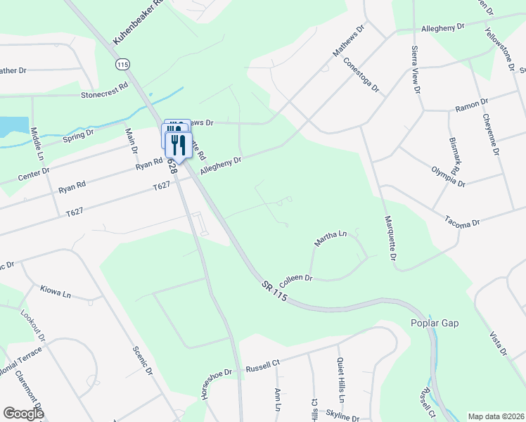 map of restaurants, bars, coffee shops, grocery stores, and more near 4 McCormick Lane in Blakeslee