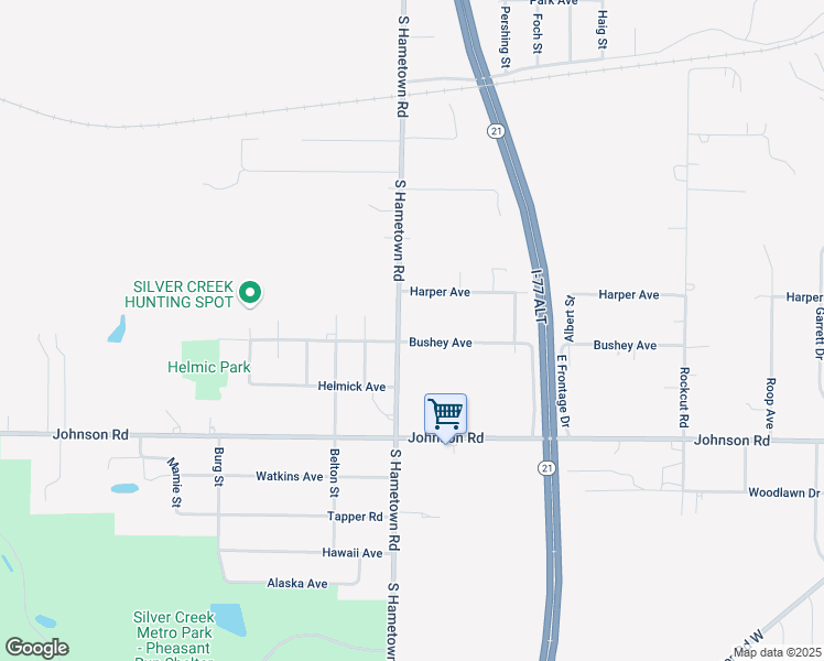 map of restaurants, bars, coffee shops, grocery stores, and more near 4699 South Hametown Road in Norton