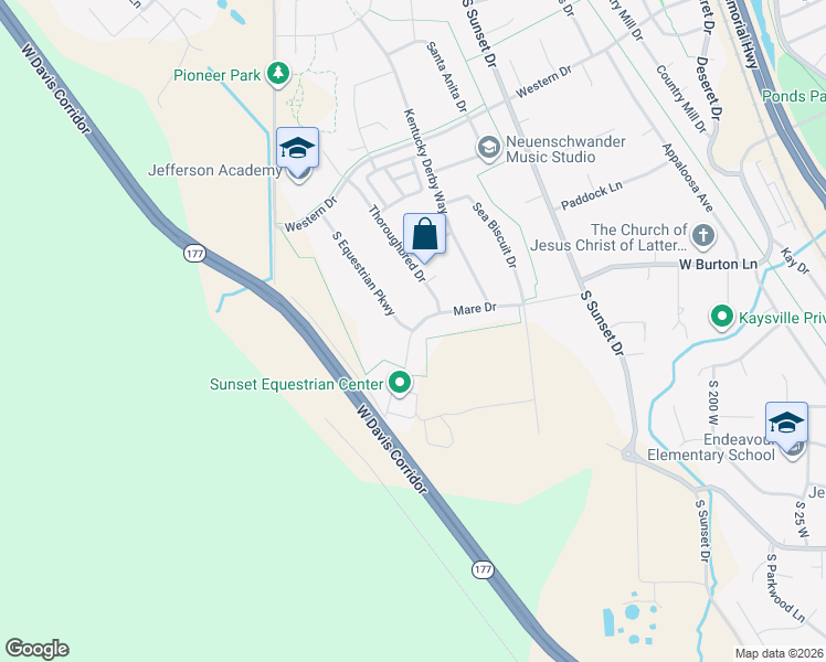 map of restaurants, bars, coffee shops, grocery stores, and more near 771 West Mare Circle in Kaysville