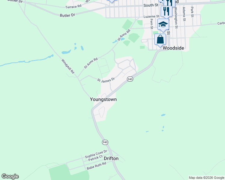 map of restaurants, bars, coffee shops, grocery stores, and more near 402-404 Main Street in Freeland
