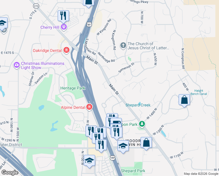 map of restaurants, bars, coffee shops, grocery stores, and more near 1649 Hollyhock Circle in Farmington