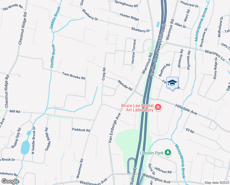 map of restaurants, bars, coffee shops, grocery stores, and more near 26 Douglas Drive in Hillsdale