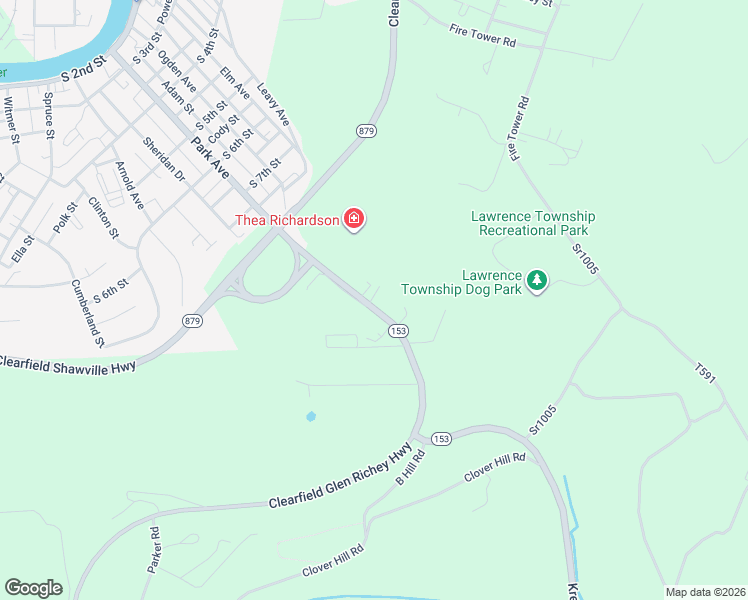 map of restaurants, bars, coffee shops, grocery stores, and more near 1035-1083 Park Avenue Extension in Clearfield