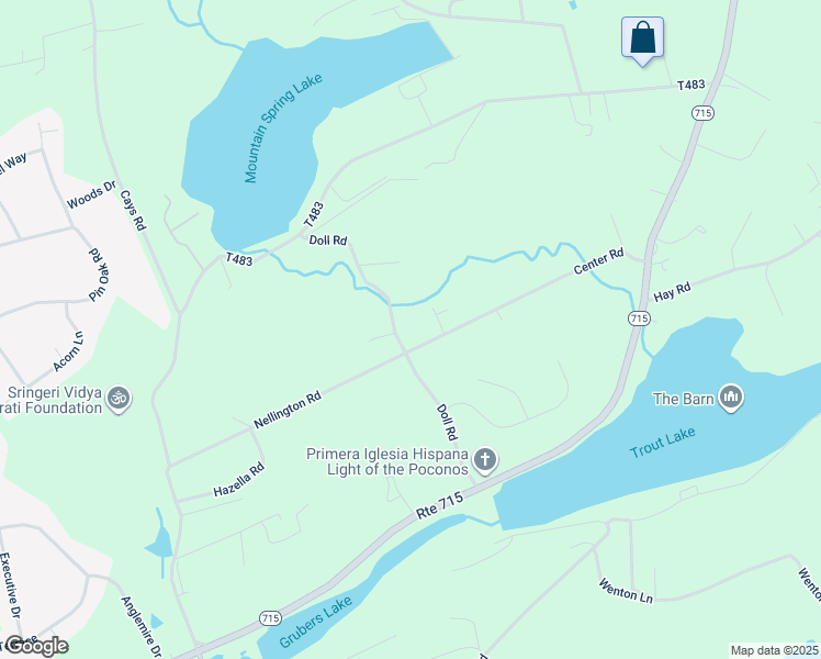 map of restaurants, bars, coffee shops, grocery stores, and more near 174 Doll Road in Stroudsburg