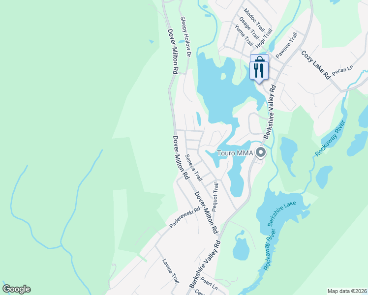 map of restaurants, bars, coffee shops, grocery stores, and more near 48 Dover-Milton Road in Jefferson