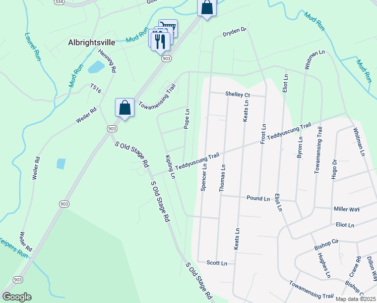 map of restaurants, bars, coffee shops, grocery stores, and more near 445-447 Teddyuscung Trail in Carbon