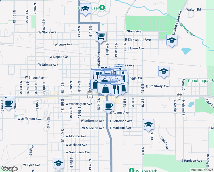 map of restaurants, bars, coffee shops, grocery stores, and more near in Fairfield