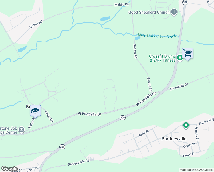 map of restaurants, bars, coffee shops, grocery stores, and more near 26 Makara Drive in Drums