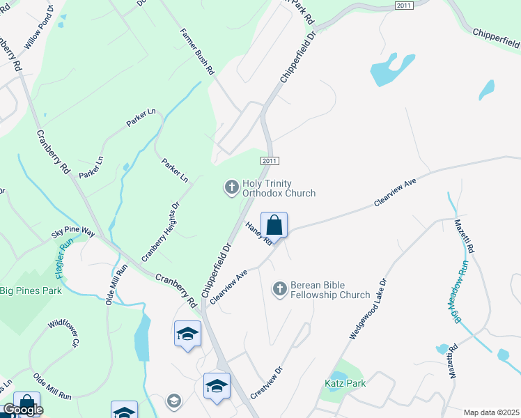 map of restaurants, bars, coffee shops, grocery stores, and more near 2176 Chipperfield Drive in Stroudsburg