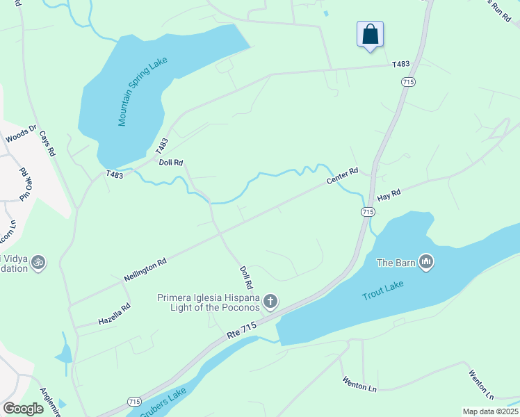 map of restaurants, bars, coffee shops, grocery stores, and more near 245 Center Road in Stroudsburg