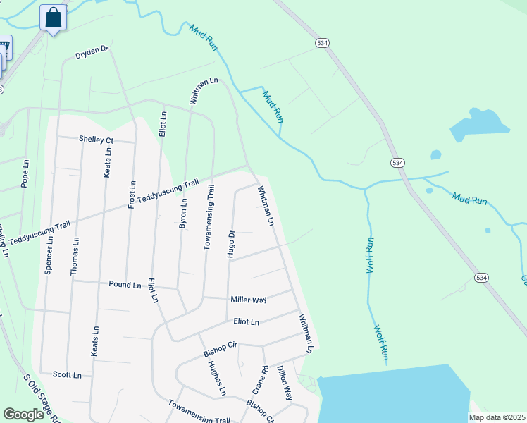 map of restaurants, bars, coffee shops, grocery stores, and more near 127 Whitman Lane in Albrightsville