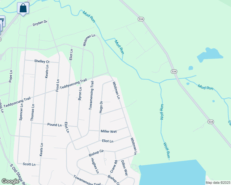 map of restaurants, bars, coffee shops, grocery stores, and more near 127 Whitman Lane in Albrightsville