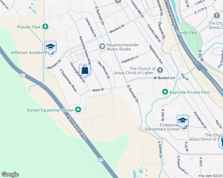 map of restaurants, bars, coffee shops, grocery stores, and more near 841 South Sunset Drive in Kaysville