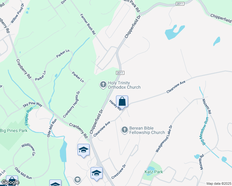map of restaurants, bars, coffee shops, grocery stores, and more near 2176 Chipperfield Drive in Stroudsburg