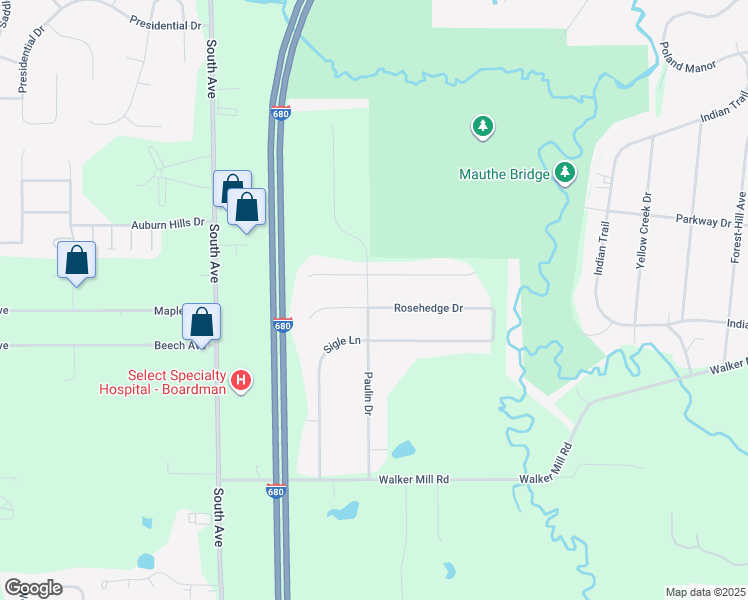 map of restaurants, bars, coffee shops, grocery stores, and more near 1493 Tamarisk Trail in Poland