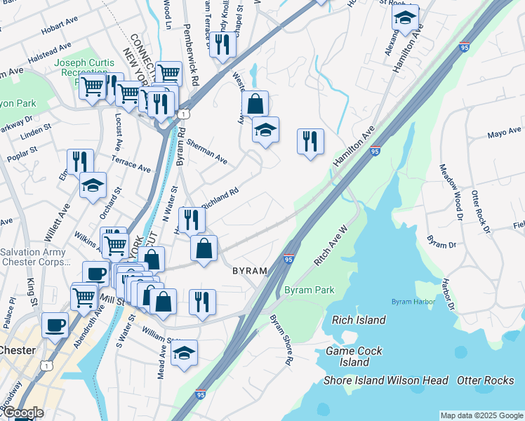 map of restaurants, bars, coffee shops, grocery stores, and more near 37 High Street in Greenwich