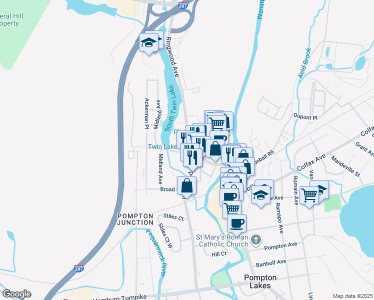 map of restaurants, bars, coffee shops, grocery stores, and more near 331 Ringwood Avenue in Pompton Lakes