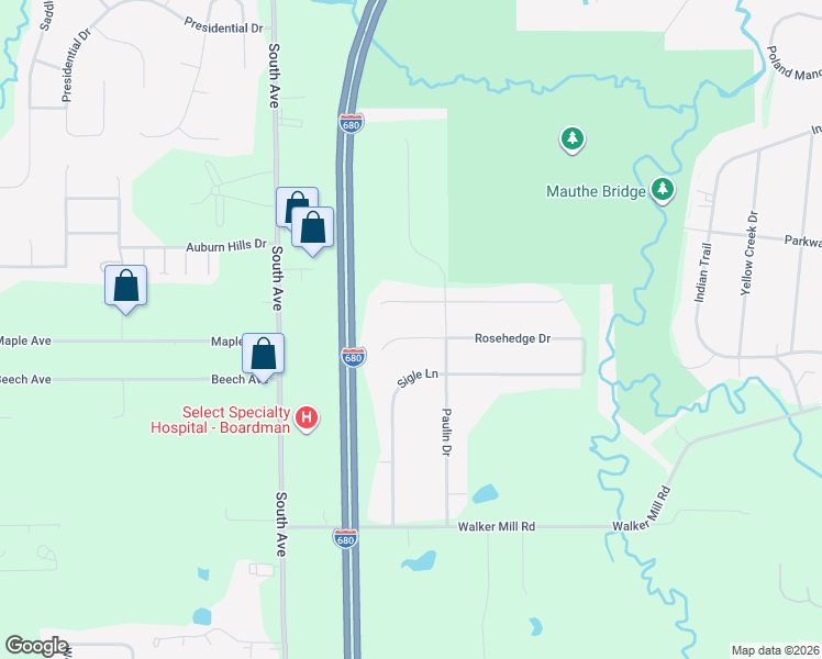 map of restaurants, bars, coffee shops, grocery stores, and more near 1463 Tamarisk Trail in Poland