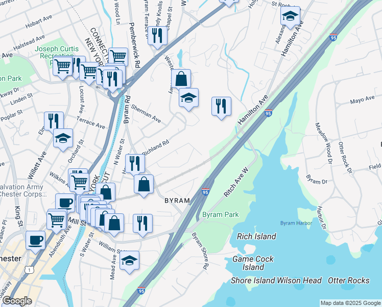 map of restaurants, bars, coffee shops, grocery stores, and more near 37 High Street in Greenwich