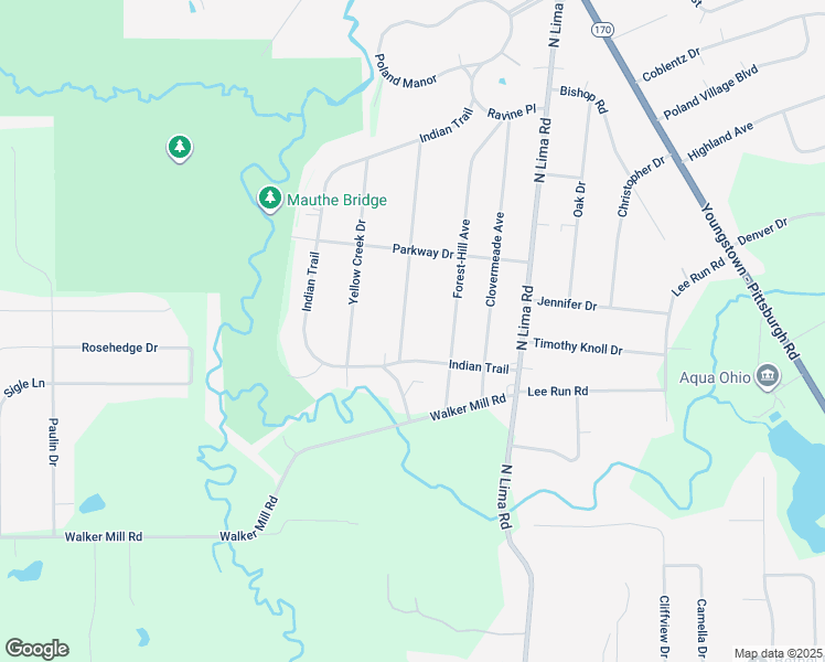 map of restaurants, bars, coffee shops, grocery stores, and more near 7603 Elmland Avenue in Youngstown