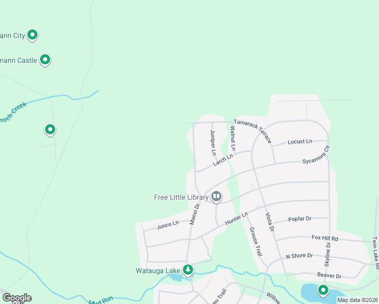 map of restaurants, bars, coffee shops, grocery stores, and more near 1007 Sassafras Road in Albrightsville