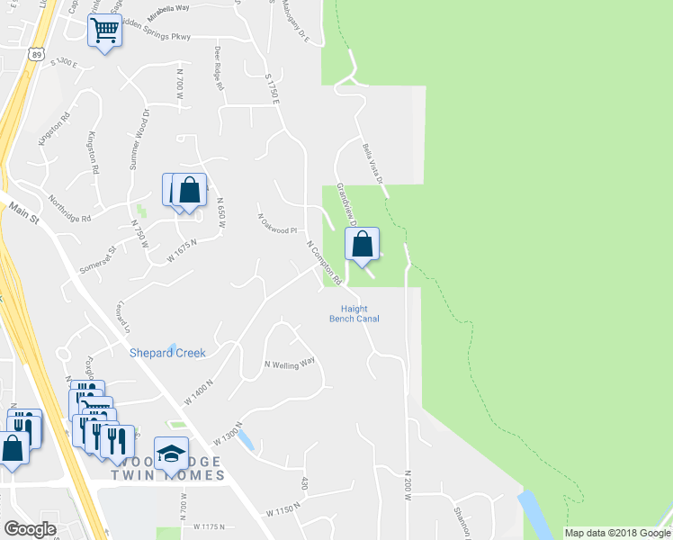 map of restaurants, bars, coffee shops, grocery stores, and more near 1708 North Compton Road in Farmington