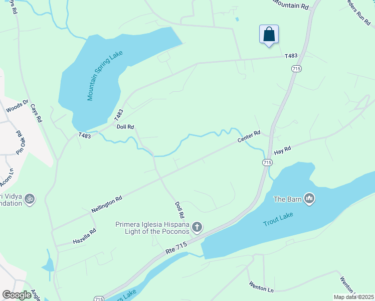 map of restaurants, bars, coffee shops, grocery stores, and more near 245 Center Road in Stroudsburg