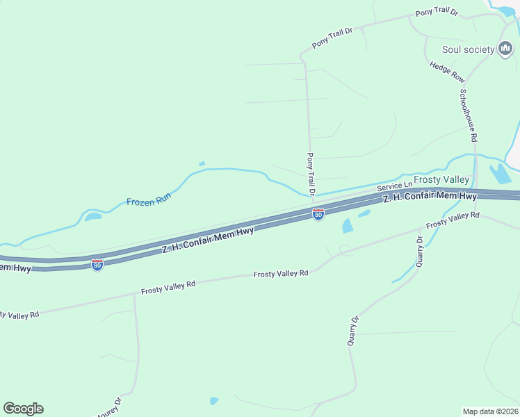 map of restaurants, bars, coffee shops, grocery stores, and more near 74 Service Lane in Bloomsburg