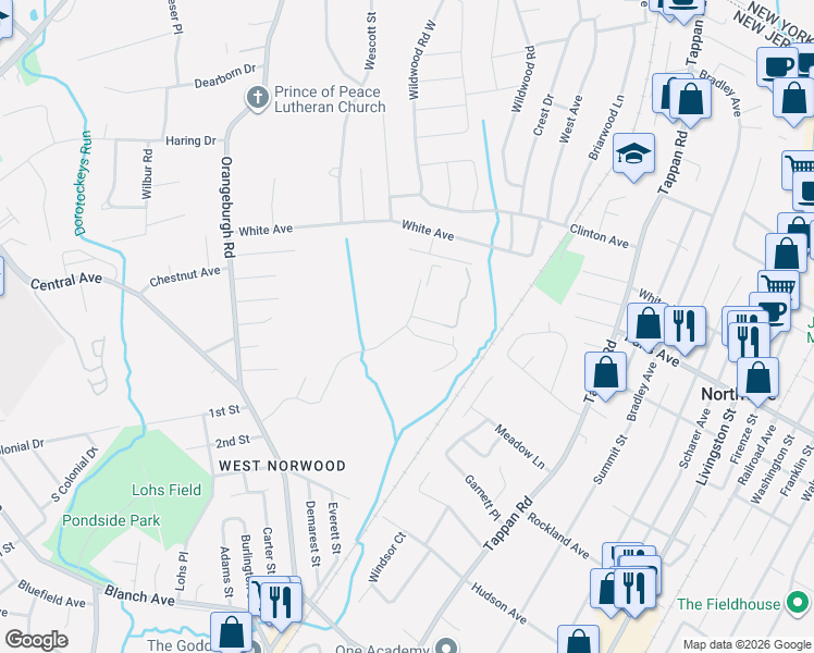 map of restaurants, bars, coffee shops, grocery stores, and more near 600 Dercole Court in Norwood