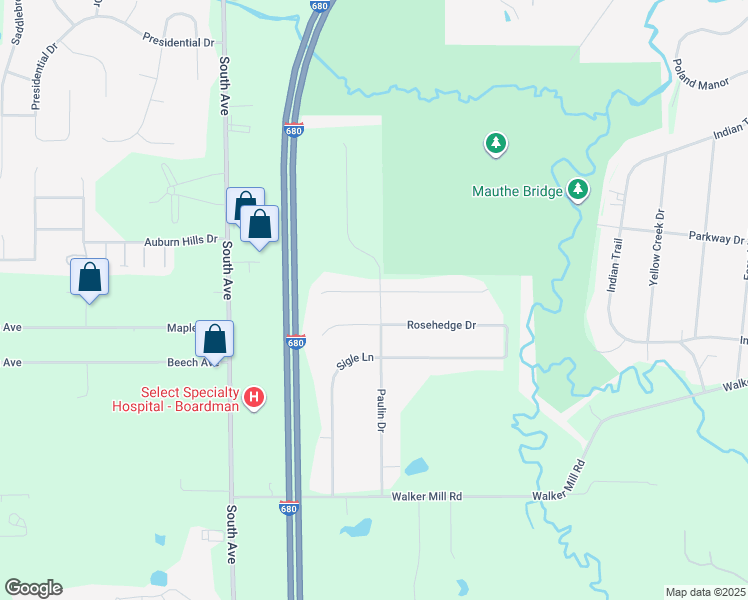 map of restaurants, bars, coffee shops, grocery stores, and more near 1493 Tamarisk Trail in Poland
