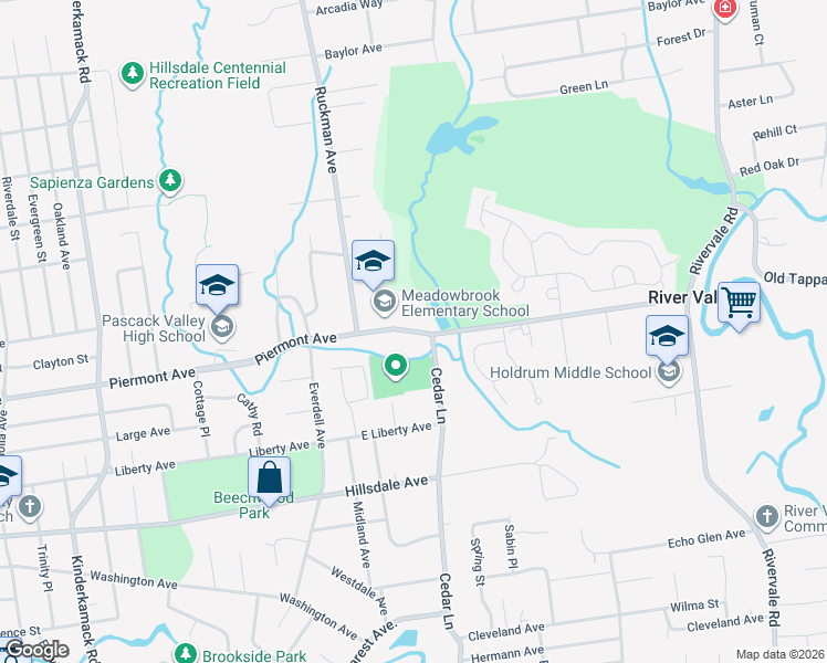 map of restaurants, bars, coffee shops, grocery stores, and more near 50 Piermont Avenue in Hillsdale