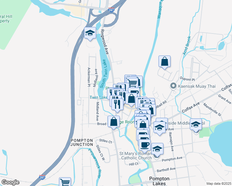 map of restaurants, bars, coffee shops, grocery stores, and more near 331 Ringwood Avenue in Pompton Lakes