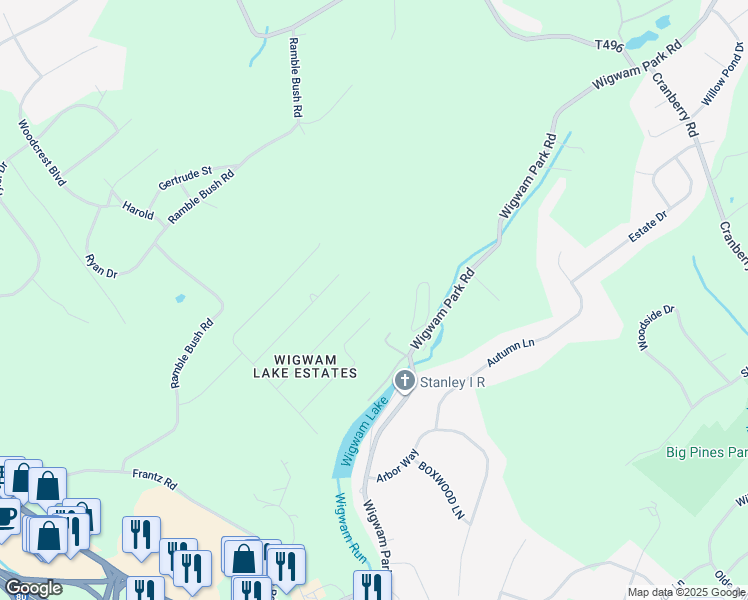 map of restaurants, bars, coffee shops, grocery stores, and more near 2660 Woodruff Lane in Stroudsburg
