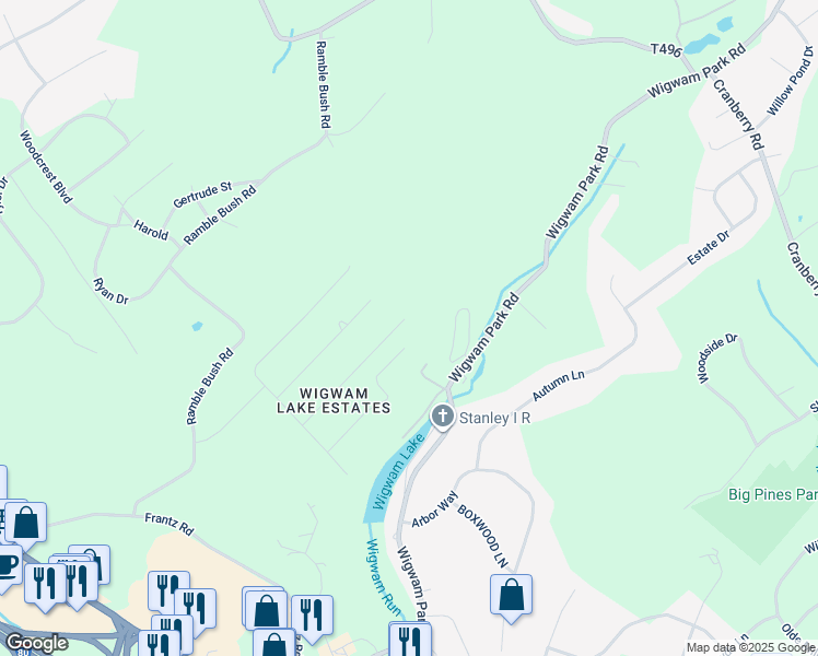 map of restaurants, bars, coffee shops, grocery stores, and more near 2660 Woodruff Lane in Stroudsburg
