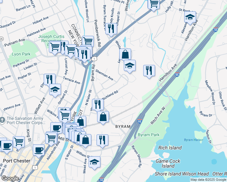 map of restaurants, bars, coffee shops, grocery stores, and more near 26 High Street in Greenwich