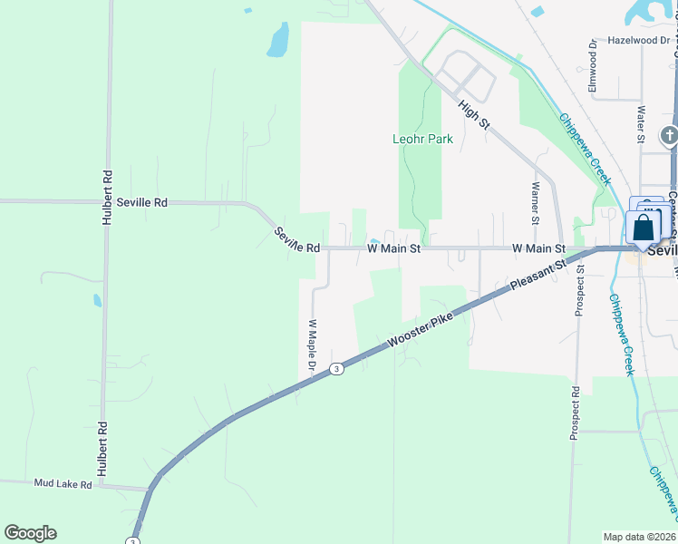 map of restaurants, bars, coffee shops, grocery stores, and more near 260 County Highway 46 in Seville