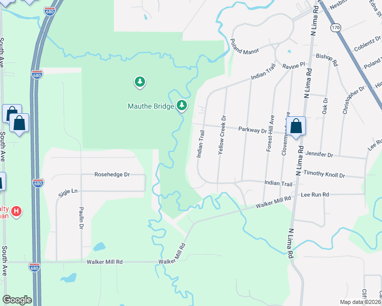 map of restaurants, bars, coffee shops, grocery stores, and more near in Youngstown