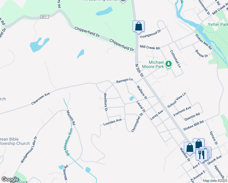 map of restaurants, bars, coffee shops, grocery stores, and more near 2137 Clearview Avenue in Stroudsburg