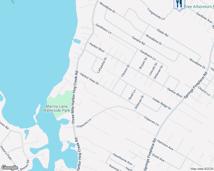 map of restaurants, bars, coffee shops, grocery stores, and more near 28 Harborview Drive in East Hampton