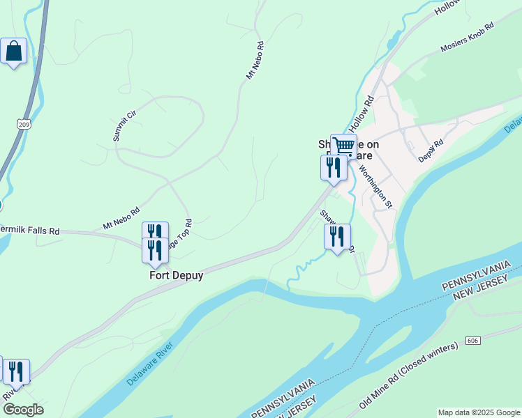 map of restaurants, bars, coffee shops, grocery stores, and more near 26 Valley View Drive in East Stroudsburg