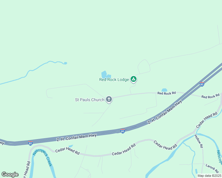 map of restaurants, bars, coffee shops, grocery stores, and more near Red Rock Road in Sugarloaf