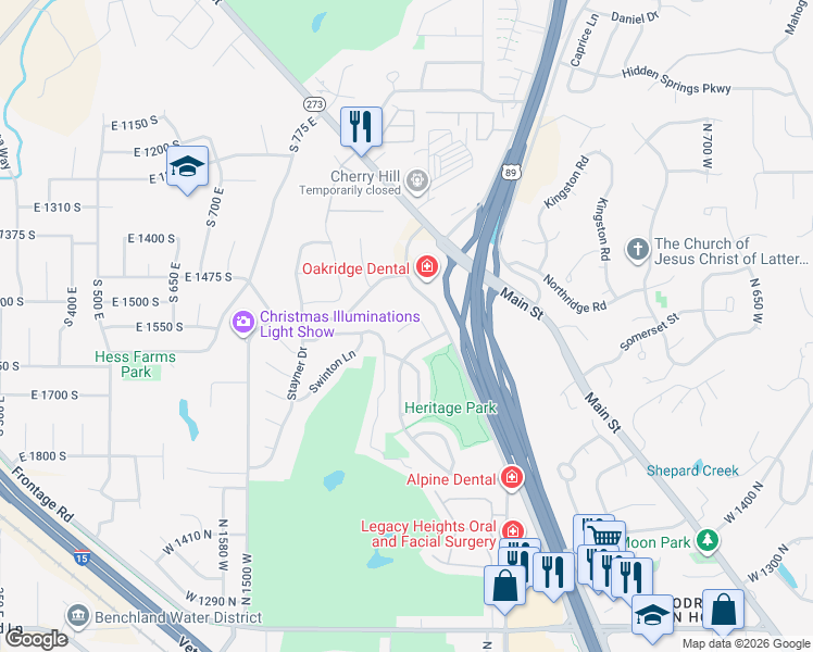 map of restaurants, bars, coffee shops, grocery stores, and more near 1680 1200 West Carston Court in Farmington