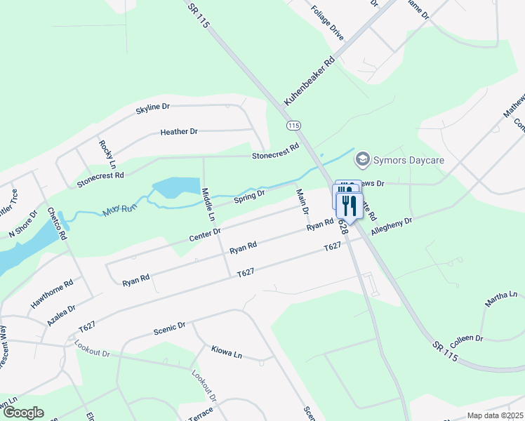 map of restaurants, bars, coffee shops, grocery stores, and more near 209 Center Drive in Blakeslee