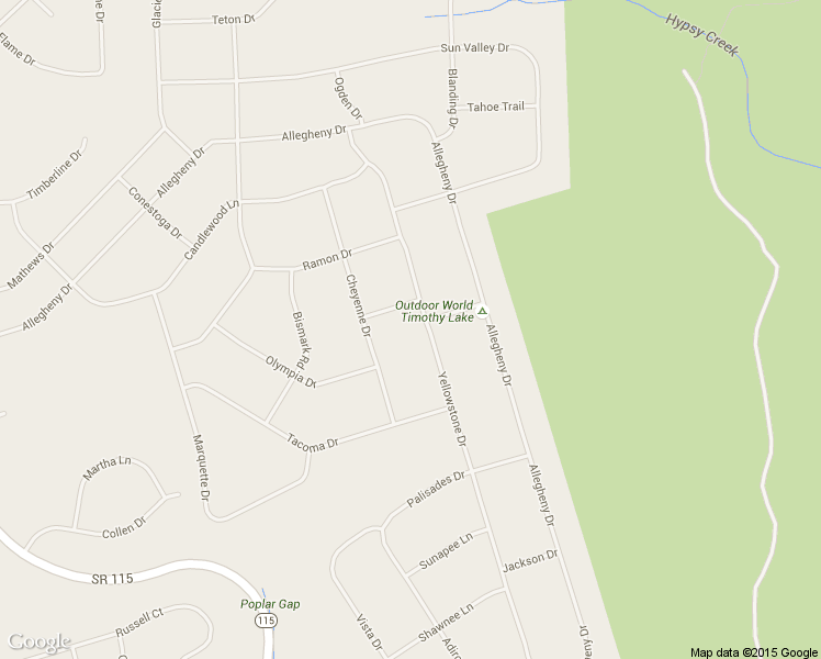 map of restaurants, bars, coffee shops, grocery stores, and more near 2321 Yellowstone Drive in Blakeslee